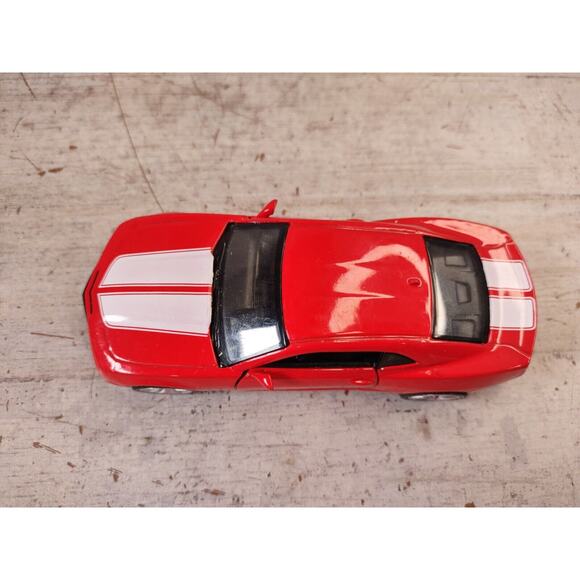 JFL Diecast Camaro Friction Car Red White Race Stripes Opening Doors 2010 4.75" - Picture 5 of 9